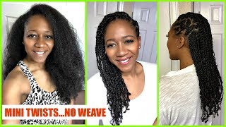 MINI TWISTS ON NATURAL HAIRNO WEAVE PROTECTIVE STYLE [upl. by Nawat]