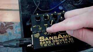 Tech 21 SansAmp V2 Demo w Fender PBass sweeping knobs no talking [upl. by Cyrilla]