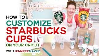 DIY Customized Starbucks Cups amp Decals on a Cricut [upl. by Uriah]