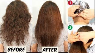 Permanent Hair Straightening At Home  Hair Straightening Tutorial  Hair Straightening Cream [upl. by Nauj]