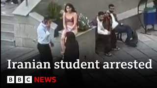 Iranian student arrested after removing clothes at university  BBC News [upl. by Winne170]