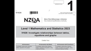 2023 NCEA Level 1 Tables Equations and Graphs Full Walkthrough [upl. by Frey]