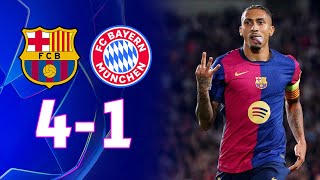 Barcelona vs Bayern Munich 41 UEFA Champions League 2425  MATCH REVIEW [upl. by Tnirb]