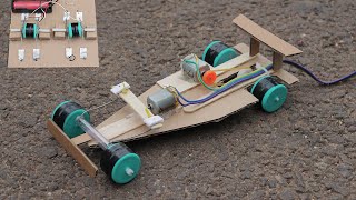 how to make f1 racing car with dc motor very simple [upl. by Yeca]