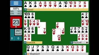 Commentary analysis of Online Bridge Game  3NT [upl. by Lemaj]