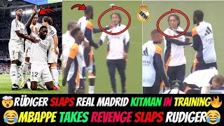 🤯Antonio Rüdiger Slaps Real Madrid Kitman in Training 🔥 😂Mbappe Takes REVENGE Slaps Rudiger😂 [upl. by Irim622]