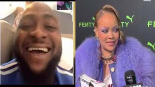 Davido reacts to Rihanna doing Unavailable dance challenge [upl. by Donall694]