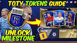 HOW TO GET TOTY TOKENS UNLOCK MILESTONE NEW EVENT PLAYERS MODRIC FRIMPONG IN EA FC FIFA MOBILE 24 [upl. by Orvas558]