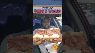 Granites Subs amp Wings 🥪🍗 viralvideo ytshorts yt foodreview sandwich fries chicken veggies [upl. by Inaoj]