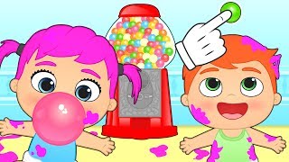 BABY ALEX AND LILY make a bubble gum balloon competition 🍬 Gameplay for kids [upl. by Burt]