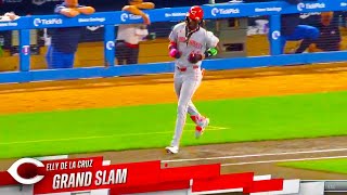 Elly de la Cruz Grand Slam Home Run First of his Career  Reds vs Twins 2024 MLB Highlights [upl. by Ahseekat537]