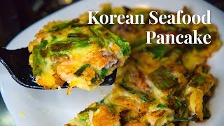 How To Make Korean Seafood Pancake Haemul Pajeon [upl. by Vernen]