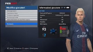 Pes 2018 neymar stats update [upl. by Johnson156]