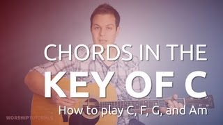 Guitar Lesson How to Play Chords in the Key of C C F G and Am [upl. by Abad509]