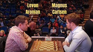 Magnus Carlsen vs Levon Aronian  Amazing Grand Masters Battle of Time [upl. by Aliakam]