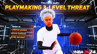 NEW PLAYMAKING 3LEVEL THREAT is OVERPOWERED ON NBA 2K24 BEST REBIRTH BUILD on NBA 2K24 [upl. by Murdoch]