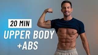 20 MIN UPPER BODY amp ABS WORKOUT At Home No Equipment [upl. by Raleigh]