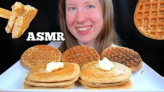 ASMR PANCAKES amp WAFFLES MUKBANG No Talking EATING SOUNDS [upl. by Aerised]