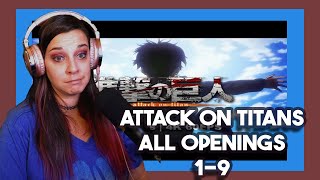 Lauren Reacts All Attack on Titan Openings 19 Way more varied than I thought [upl. by Radu132]