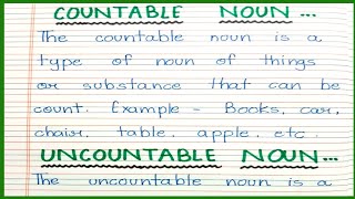 what are countable nounswhat are uncountable nounsdefine countable noundefine uncountable noun [upl. by Modie]