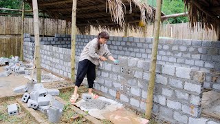 Building a brick house for pigs  Prepare cages for mating and breeding  Thảo Bushcraft [upl. by Naujid]