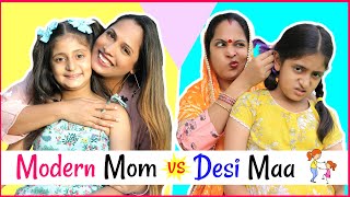 Modern Mom मोम vs Desi Maa माँ   MyMissAnand Sketch Roleplay ShrutiArjunAnand [upl. by Asenad]