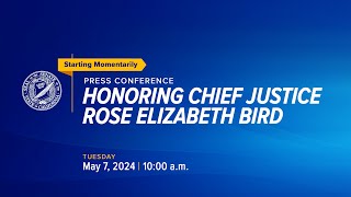 Honoring Chief Justice Rose Elizabeth Bird [upl. by Kucik]