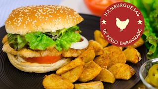 CÓMO HACER HAMBURGUESAS DE POLLO CRUJIENTE CRISPY 🍔🐔  Recién Cocinados [upl. by Anod]