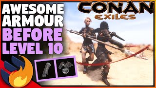 EASY STARTER ARMOUR HOW TO GET 100 ARMOUR BEFORE LEVEL 10  Conan Exiles [upl. by Papst]