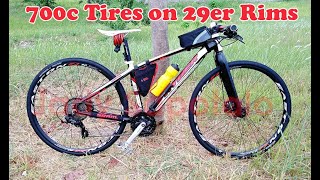 Road bike 700c Tires on MTB 29er Rims [upl. by Ellivro]