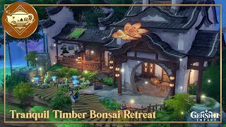 🌱🦩 Tranquil Timber Bonsai Retreat  Serenitea Pot  Genshin Impact  原神 [upl. by Glynias]