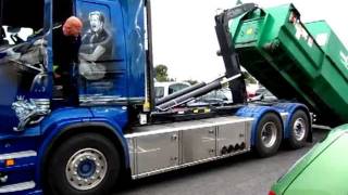 Scania R500 Mickes Åkeri New truck Loading and drives off [upl. by Navad]