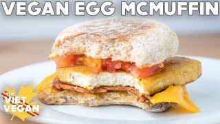 Vegan Egg McMuffins  VEGAN BRINNER COLLAB [upl. by Llertnov]