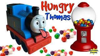 Hungry Thomas and Friends Thomas the Train Funny Eats Colored Gumballs [upl. by Rendrag]