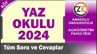 AÖF Yaz Okulu 2024 Nasıl Olacak Geçme Notu Katılmak Zorunlu mu Ücreti [upl. by Esilram]