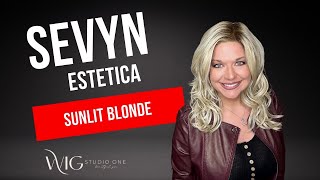 Estetica  SEVYN wig review  SUNLIT BLONDE  NEW Heat Defiant Fiber [upl. by Kerns404]