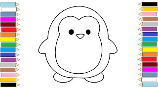 How To Draw A Cute Penguin 🐧 [upl. by Assener]