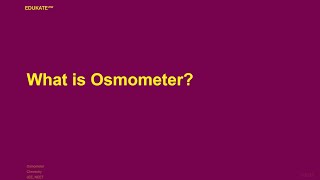 What is Osmometer [upl. by Harvison722]