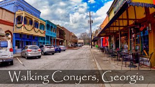 Conyers GA  City Square Walking Tour  4K USA [upl. by Aluap]