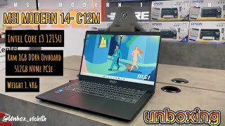 MSI Modern 14 C12M Unboxing [upl. by Higginson881]