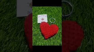 Crochet heart keychain crocht handmade crochetlover work crochetkeychain [upl. by Emlin375]