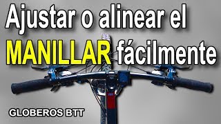 Como enderezar o alinear el manillar y dirección en la bicicleta  Globeros BTT [upl. by Edurtreg632]