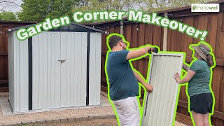 Garden Corner Makeover  Patiowell 6X4 Metal Storage Shed [upl. by Grosmark]