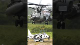 The CH53E Super Stallion Helicopter Capability Lifts Used AV81 Harrier II Jets [upl. by Balfore]