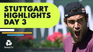 Berrettini Back In Action Bonzi Faces Rinderknech  Stuttgart 2022 Highlights Day 3 [upl. by Nancie113]