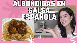 ALBONDIGAS EN SALSA ESPAÑOLA fácil de preparar en FREIDORA DE AIRE [upl. by Ayrotal]