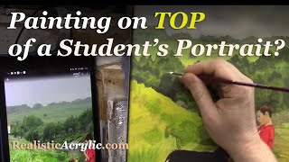 Painting on Top of a Students Portrait [upl. by Berti]