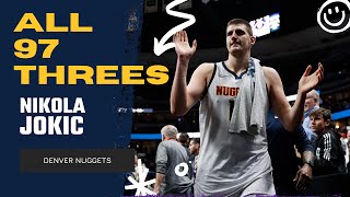 Nikola Jokic ALL 97 ThreePointers From 202122 NBA Regular Season  King of NBA [upl. by Ainesell691]