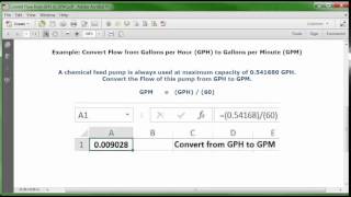 Convert Flow from GPH to GPM [upl. by Enileqcaj]