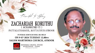 Zachariah Koruthu  Achankunju 72  Pattalatharayil Kottathur Ayroor  Funeral Service [upl. by Abla]